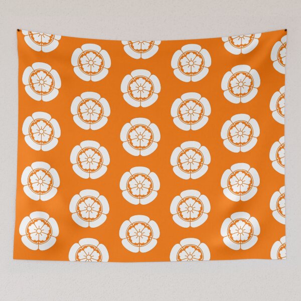 Item preview, Samurai Oda Mokko Nobunaga Oda Family Crest White Orange Tile / Japanese Crest  designed and sold by 戦国まーけっと SENGOKU MARKET.