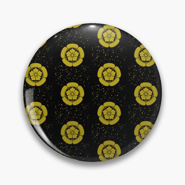 Item preview, Samurai Oda Mokko Nobunaga Oda Family Crest Faux Gold Dust Black Tile / Japanese Crest designed and sold by 戦国まーけっと SENGOKU MARKET.