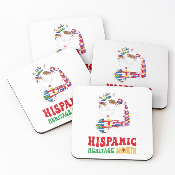 Item preview, Groovy Hispanic Heritage Month Woman Latino Countries Flag T-Shirt_35325740 designed and sold by Voila-creative.