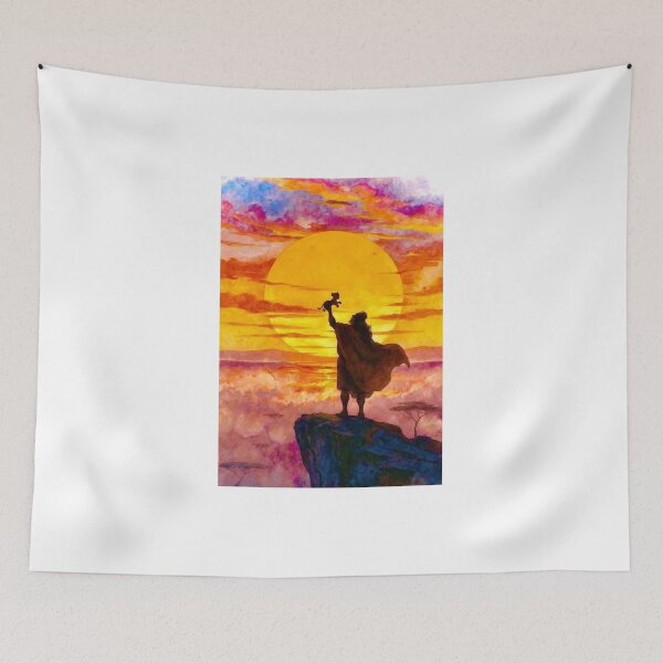 Item preview, Courageous Warrior Holding Lion Under Golden Sunset designed and sold by Mystic & Celestial Art.