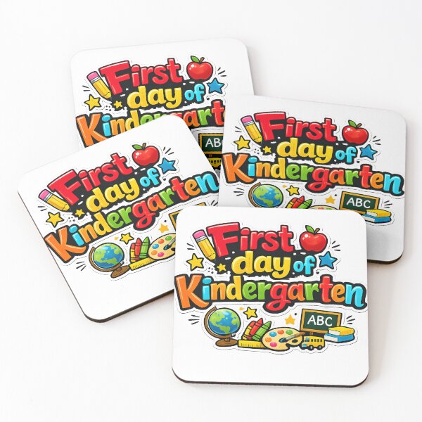 Item preview, First Day of Kindergarten – Colorful Cartoon Sticker Design designed and sold by Burnt Cloth Tees.