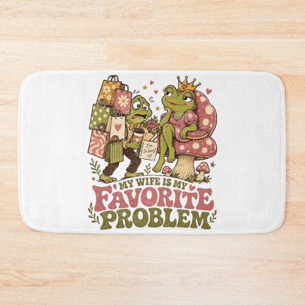 Item preview, My Wife Is My Favorite Problem - Funny Retro Cottagecore Frog Couple designed and sold by BumbleBloom7.