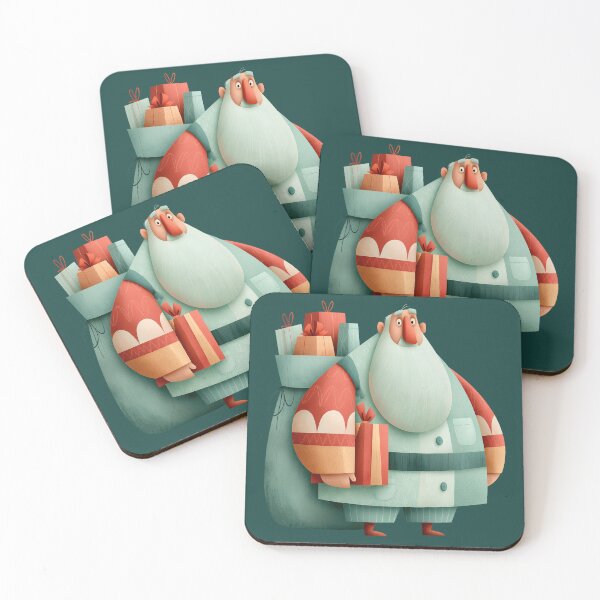 Item preview, Whimsical Retro Santa Claus Holding Christmas Presents designed and sold by colorful-white.