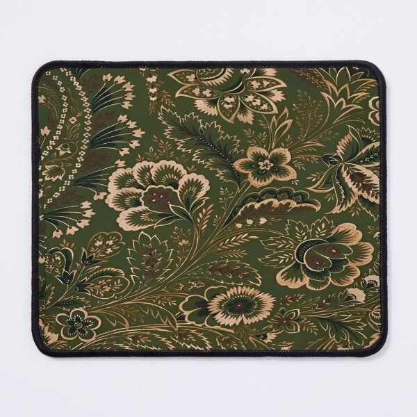 Item preview, Vintage Floral Pattern with Rich Earthy Tones on a Deep Olive Green Background designed and sold by Matt_Smith.