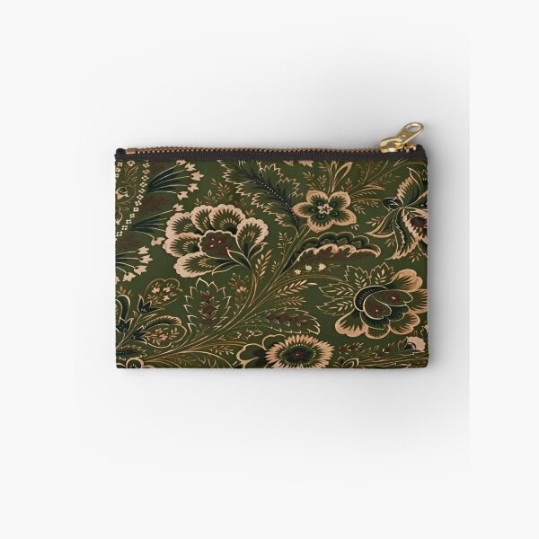 Item preview, Vintage Floral Pattern with Rich Earthy Tones on a Deep Olive Green Background designed and sold by Matt_Smith.