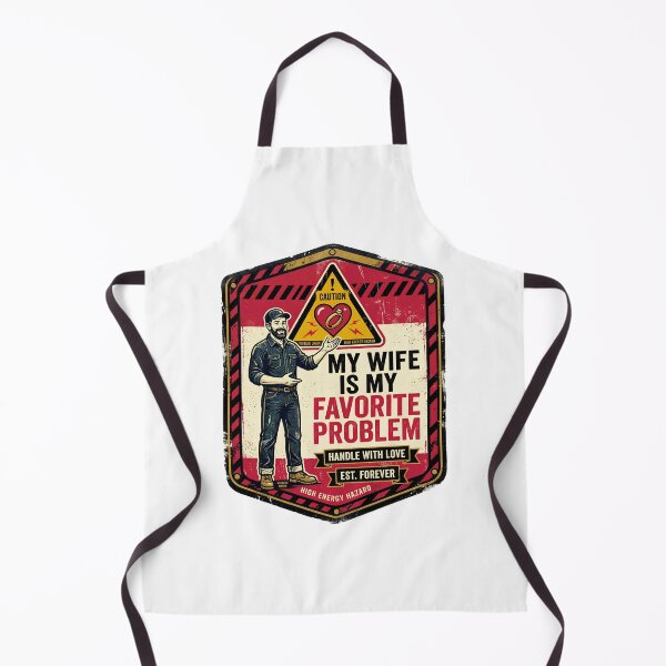 Item preview, My Wife Is My Favorite Problem - Funny Vintage Warning Sign designed and sold by BumbleBloom7.