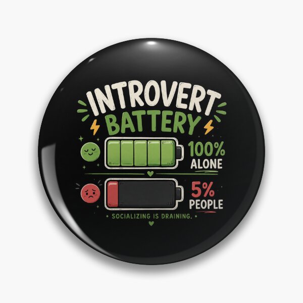 Item preview, Introvert Battery Sticker | 100% Alone 5% People | Funny Introvert Social Battery Meme designed and sold by RJACreative.