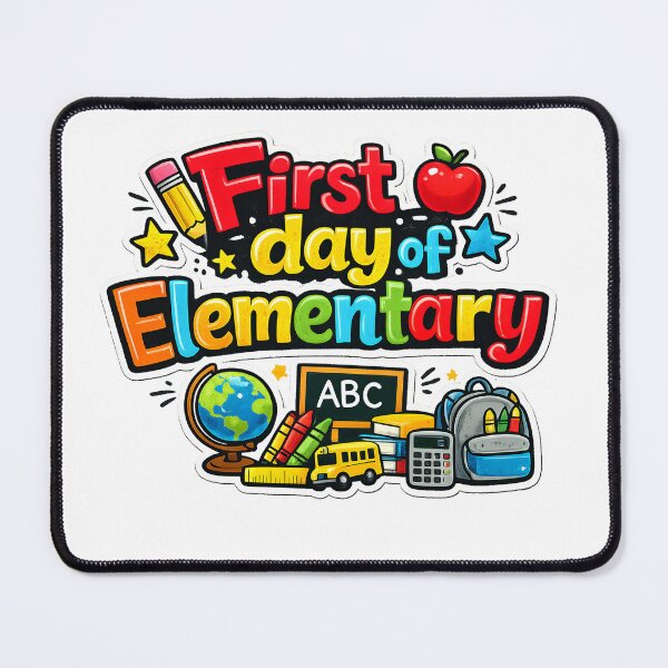 Item preview, First Day of Elementary – Colorful Cartoon Sticker Design designed and sold by Burnt Cloth Tees.