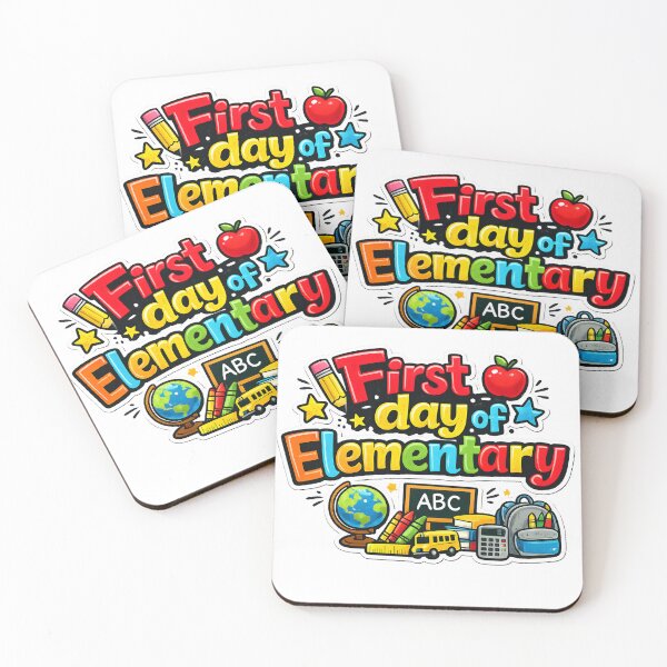 Item preview, First Day of Elementary – Colorful Cartoon Sticker Design designed and sold by Burnt Cloth Tees.