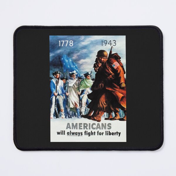 Item preview, Fully Restored WWII Propaganda Print "Americans Will Always Fight for Liberty" | World War Two designed and sold by Vintage Poster Supply.