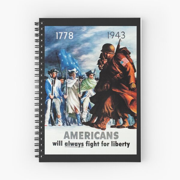 Item preview, Fully Restored WWII Propaganda Print "Americans Will Always Fight for Liberty" | World War Two designed and sold by Vintage Poster Supply.