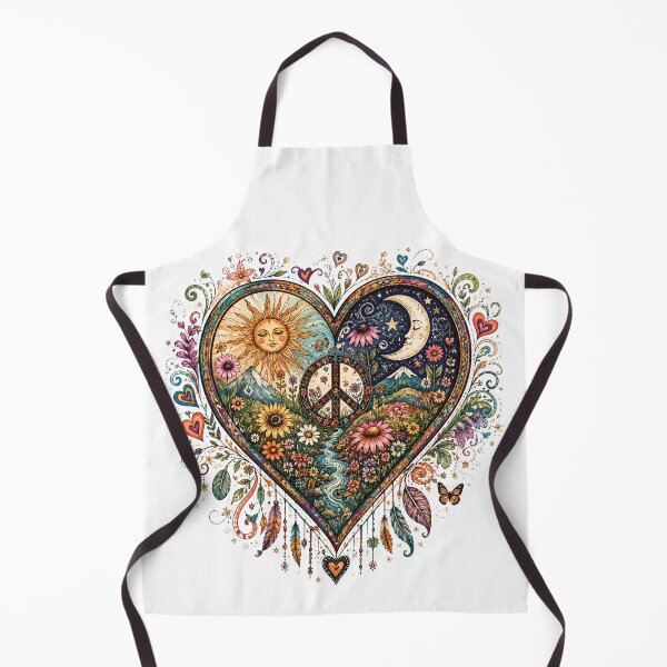 Item preview, Sun & Moon Hippie Heart Sticker | Peace Love Nature designed and sold by Edenglow Prints & Peculiars.