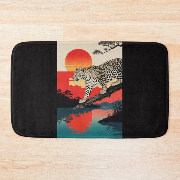 Item preview, Vintage Leopard at Sunset Japanese Landscape designed and sold by KiraChie.