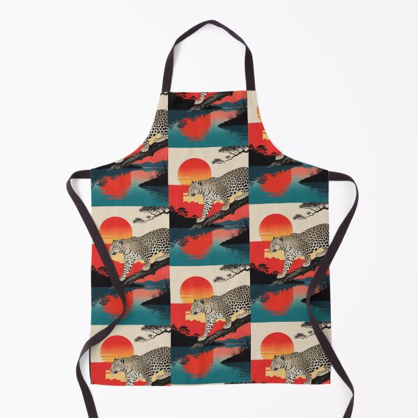Item preview, Vintage Leopard at Sunset Japanese Landscape designed and sold by KiraChie.