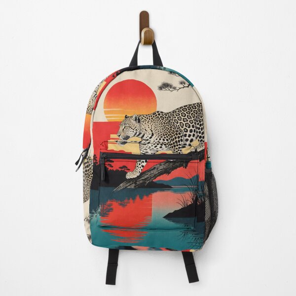 Item preview, Vintage Leopard at Sunset Japanese Landscape designed and sold by KiraChie.