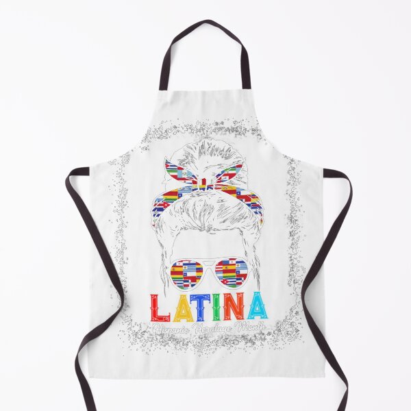 Item preview, Hispanic Heritage Month Flags - Messy Bun Hispanic T-Shirt_35524138 designed and sold by Magoya Store ⭐⭐⭐⭐⭐.