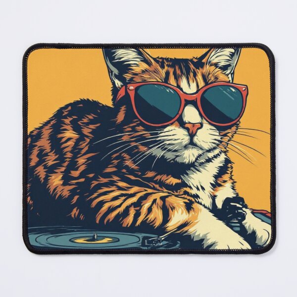Item preview, Vibrant Retro Pop Art Illustration of A DJ Cat designed and sold by Designs By Ms Mal_Tas.