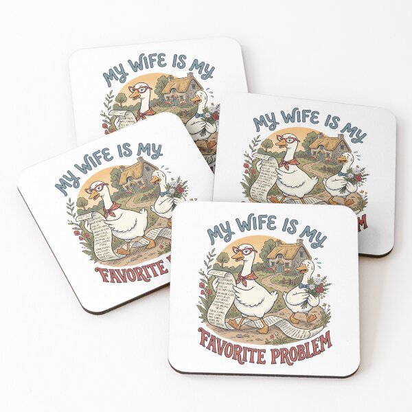 Item preview, My Wife Is My Favorite Problem - Funny Cottagecore Duck Couple designed and sold by BumbleBloom7.