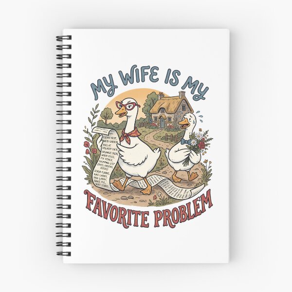 Item preview, My Wife Is My Favorite Problem - Funny Cottagecore Duck Couple designed and sold by BumbleBloom7.