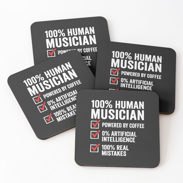 Item preview, 100 Percent Human Musician Anti AI Art Music Lover designed and sold by SplashTastic.