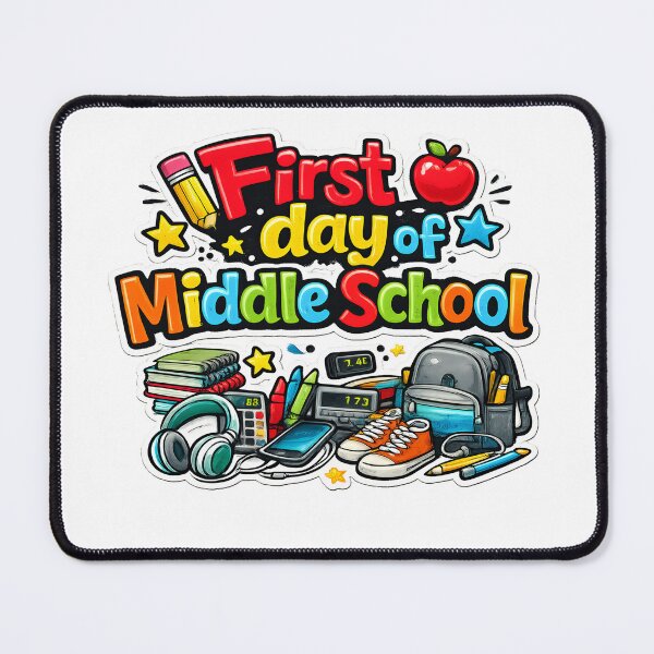 Item preview, First Day of Middle School – Colorful Cartoon Sticker Design designed and sold by Burnt Cloth Tees.