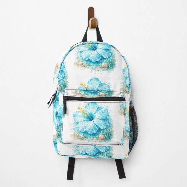 Item preview, Single Blue Lagoon Hibiscus | Watercolor Tropical Floral Art | Botanical Flower Illustration designed and sold by Nolmo.