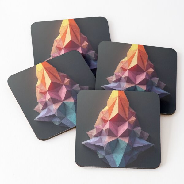 Item preview, Geometric crystal formations in warm and cool colors designed and sold by Mianku | Für das Leben.
