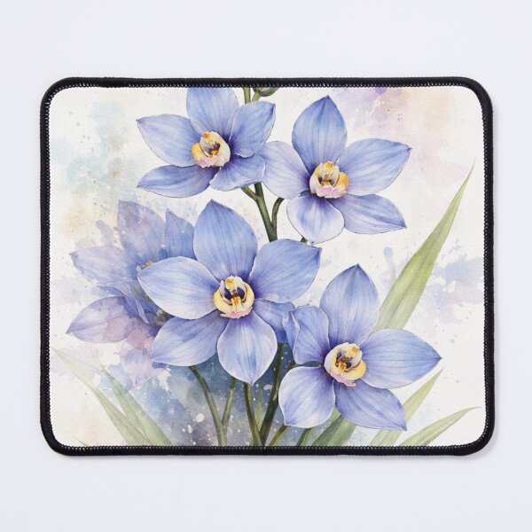 Item preview, Blue Orchid Australian Native Watercolour Print designed and sold by EcologicoolShp.