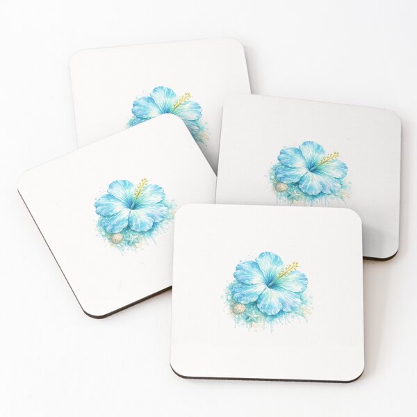 Item preview, Single Ocean Breeze Hibiscus | Watercolor Tropical Floral Art | Botanical Flower Illustration designed and sold by Nolmo.
