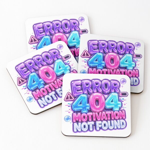 Item preview, Error 404 Motivation Not Found Funny Tech Typography designed and sold by DonnaByPT.