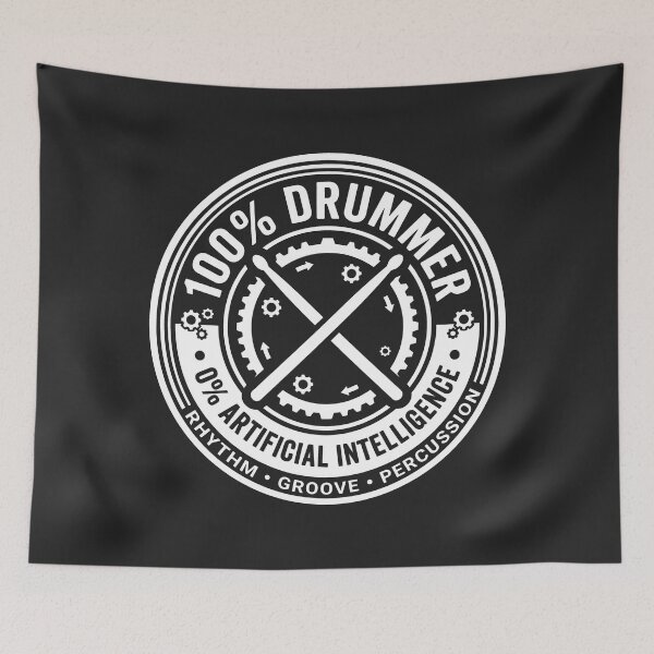 Item preview, 100 Percent Drummer Percussionist Merch Anti AI Art designed and sold by SplashTastic.
