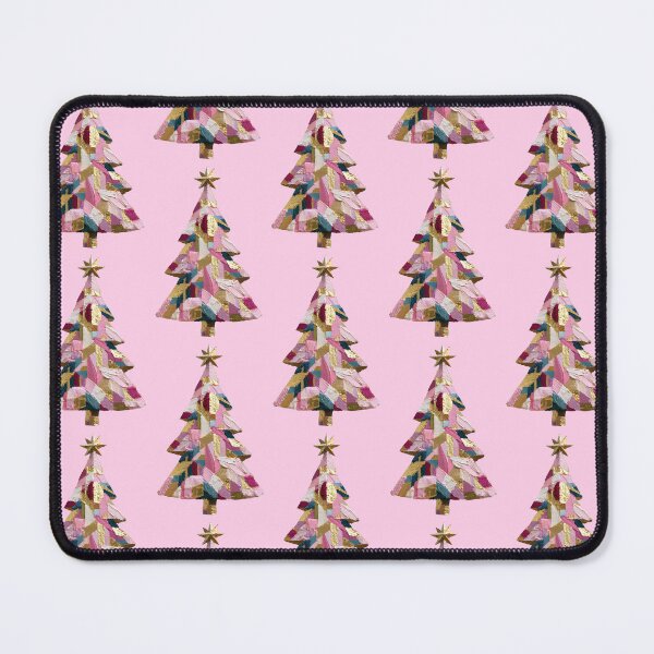 Item preview, Abstract Impasto Pink and Gold Christmas Tree designed and sold by colorful-white.