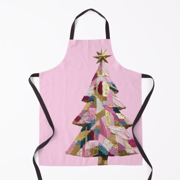 Item preview, Abstract Impasto Pink and Gold Christmas Tree designed and sold by colorful-white.