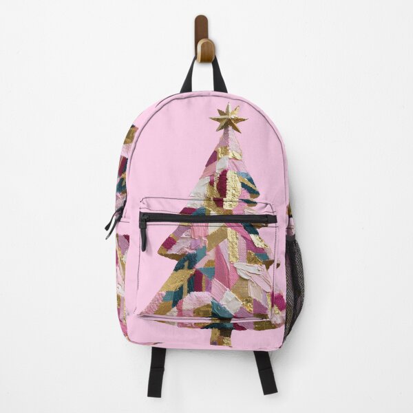 Item preview, Abstract Impasto Pink and Gold Christmas Tree designed and sold by colorful-white.