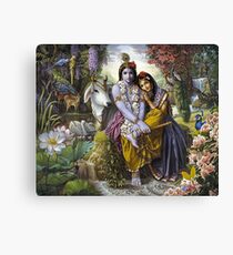 The Divine All-Attractive Couple - Krishna and Radha Canvas Print