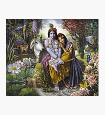 The Divine All-Attractive Couple - Krishna and Radha Photographic Print