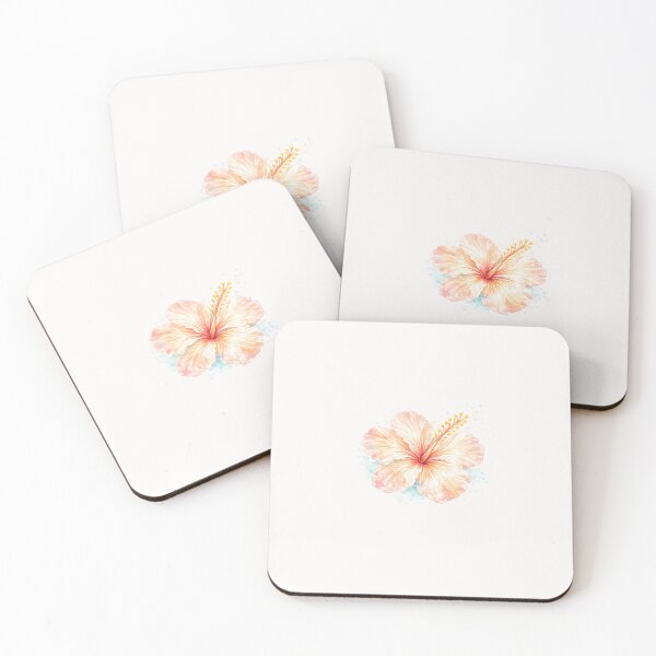 Item preview, Single Peach Hibiscus Bloom | Watercolor Tropical Floral Art | Botanical Flower Illustration designed and sold by Nolmo.