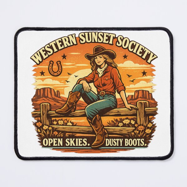 Item preview, Western Sunset Society Cowgirl Retro Western Design designed and sold by Concrete Coffee Studio.