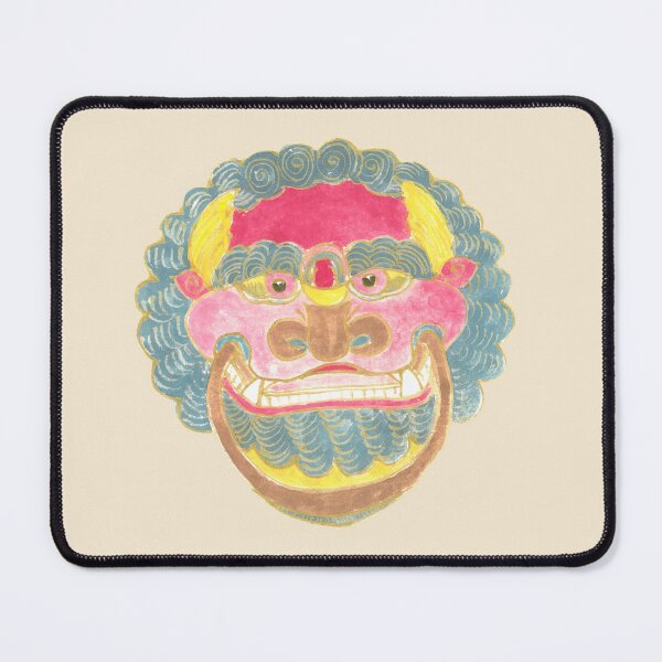 Item preview, Horned Guardian Mask | Traditional East Asian Folk Art designed and sold by HiddenJadeArtStudio.
