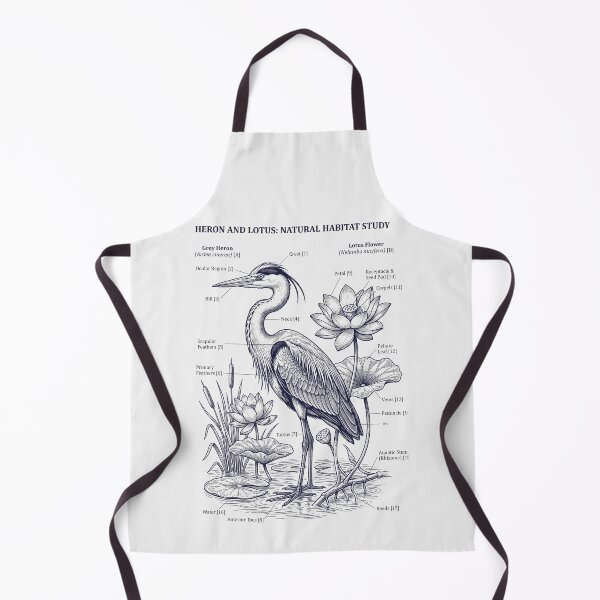 Item preview, Heron Natural Habitat Study Botanical Line Art Bird Watching designed and sold by SplashTastic.