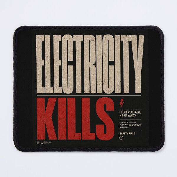 Item preview, Electricity Kills Minimal Industrial Warning Typography designed and sold by Abidel.