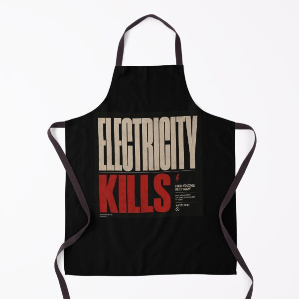 Item preview, Electricity Kills Minimal Industrial Warning Typography designed and sold by Abidel.