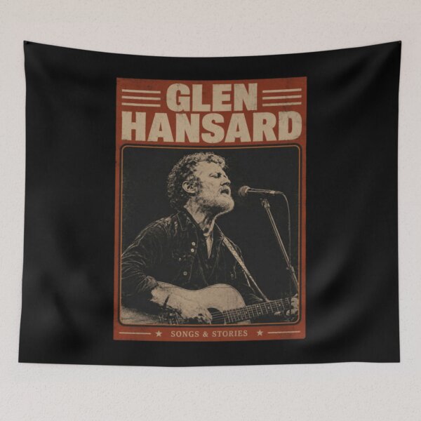 Item preview, Vintage Folk Rock Concert – Retro Acoustic Guitar Singer Distressed Art - Glen Hansard designed and sold by PipoKarerama.