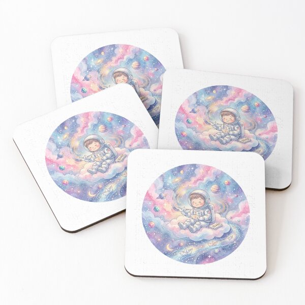 Item preview, Kawaii Astronaut Folding Paper Boats | Pastel Galaxy Watercolor Space Art designed and sold by RoyArt0.