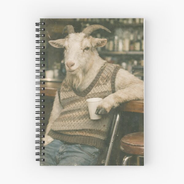Item preview, Goat Standing at a Vintage Bar Wall Art | Cool Farm Animal Portrait | Retro Photography Aesthetic Rustic Print designed and sold by PaintedPixels01.