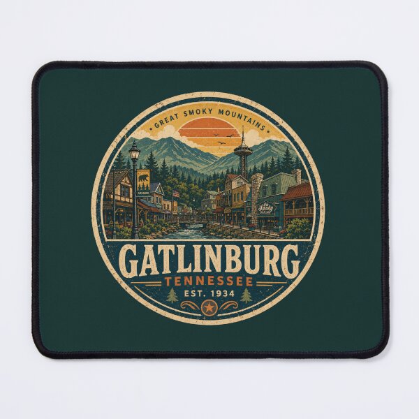 Item preview, Gatlinburg Tennessee Retro Travel Badge | Vintage Smoky Mountains Sticker Design designed and sold by Globalcitytees.