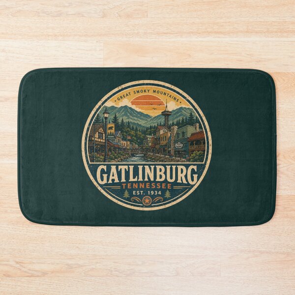 Item preview, Gatlinburg Tennessee Retro Travel Badge | Vintage Smoky Mountains Sticker Design designed and sold by Globalcitytees.
