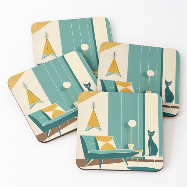 Artikelvorschau, Interior Design - Stylized 1950s-60s Interior, Warm Retro Atmosphere entworfen und verkauft von World-Pets.