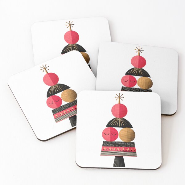 Item preview, Mid Century Modern Geometric Christmas Tree Art designed and sold by colorful-white.
