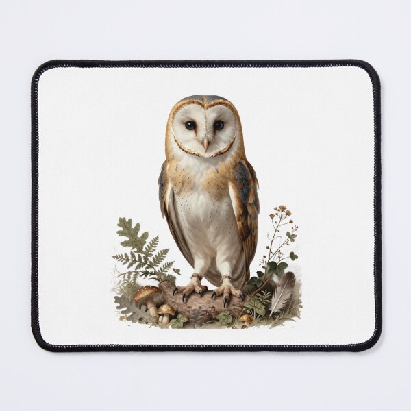 Item preview, Barn Owl with Woodland Botanicals — Vintage Nature Art designed and sold by TheGraphicsLord.